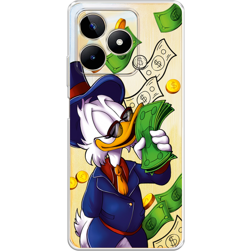 Силиконовый чехол на Realme C51 / Реалми C51 Scrooge McDuck with Money, прозрачный матовый силиконовый чехол scrooge mcduck with money на poco c51 поко c51