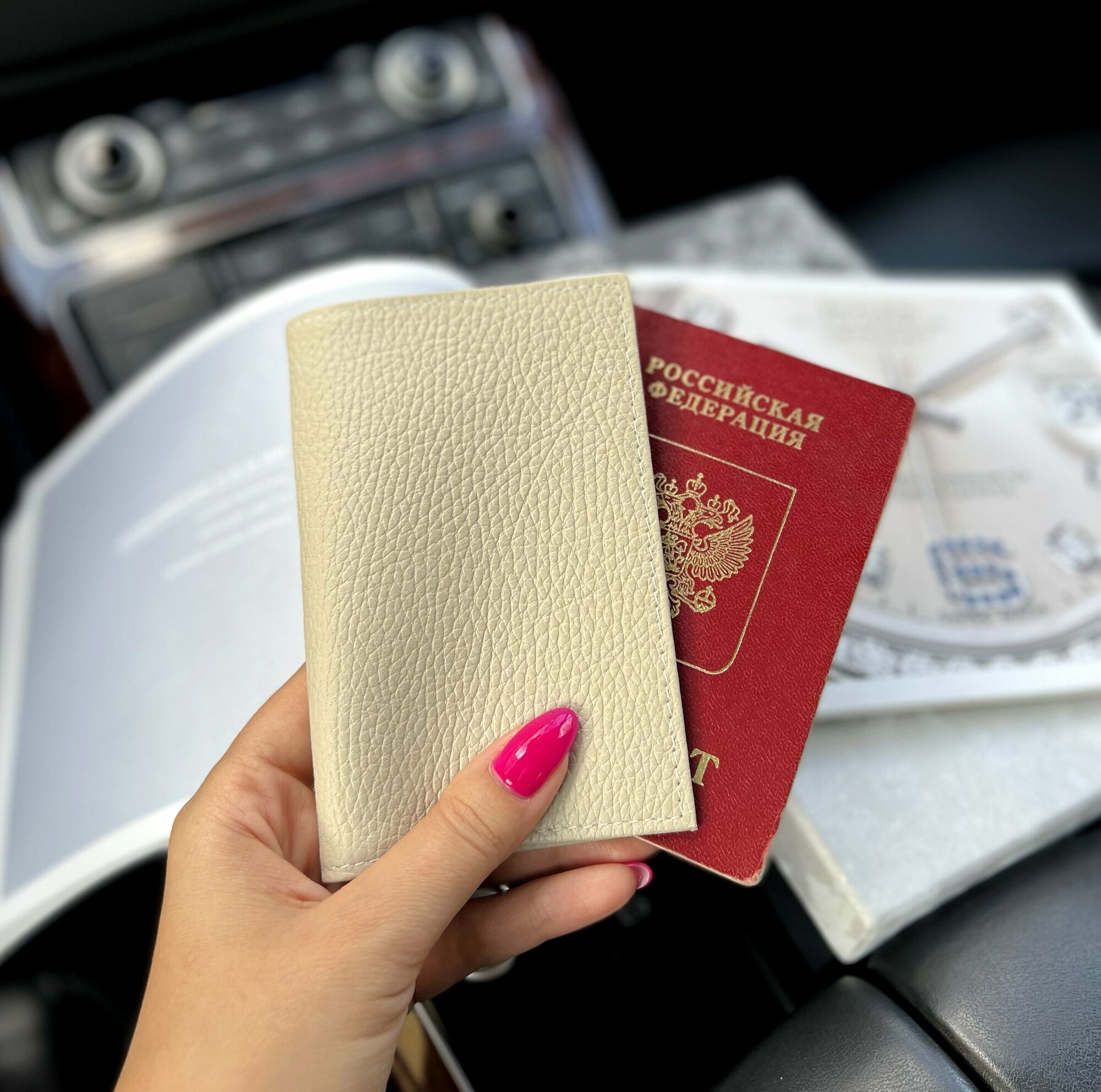 Купить Обложка на паспорт натуральная кожа бежеый оттенок за 460р. с ...
