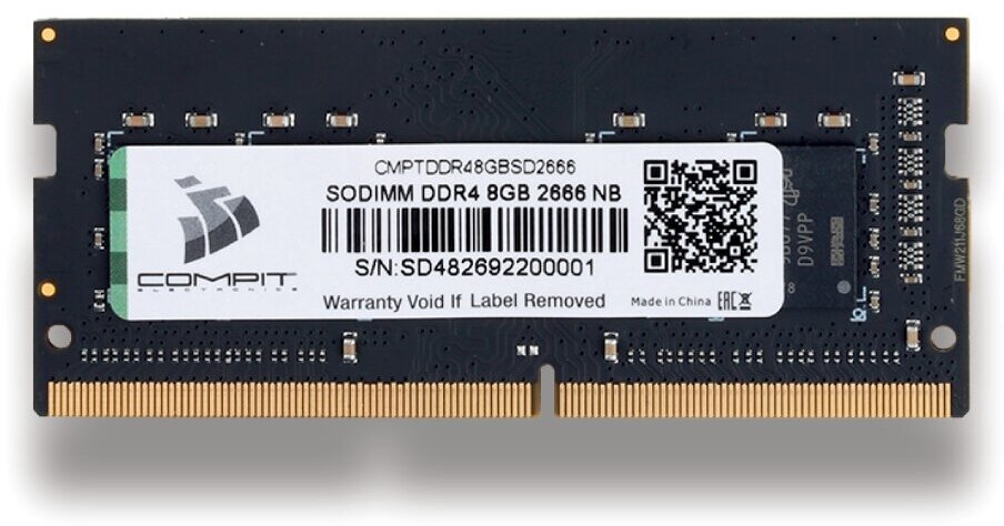 Модуль памяти COMPIT DDR4 8Гб SO-DIMM 2666 1.2V CMPTDDR48GBSD2666