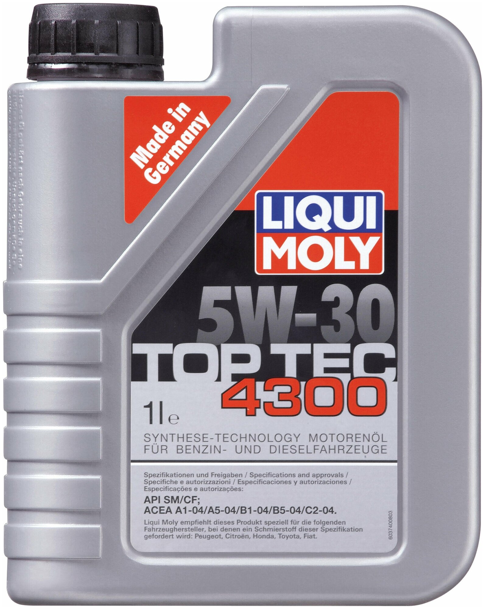 Полусинтетическое моторное масло LIQUI MOLY Top Tec 4300 5W-30