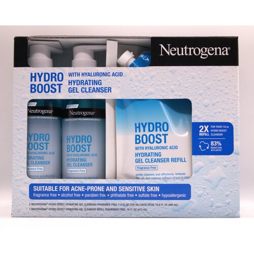 Neutrogena Hydro Boost набор увлажняющий для умывания (гель 230мл-2шт, гель 473мл)