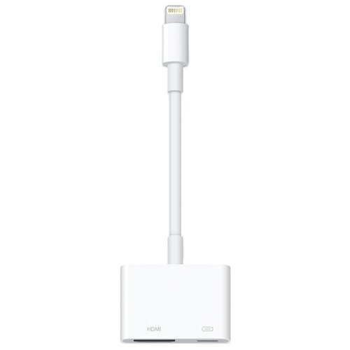 Переходник/адаптер Apple Lightning - HDMI/Lightning, 0.1 м, 1 шт., белый