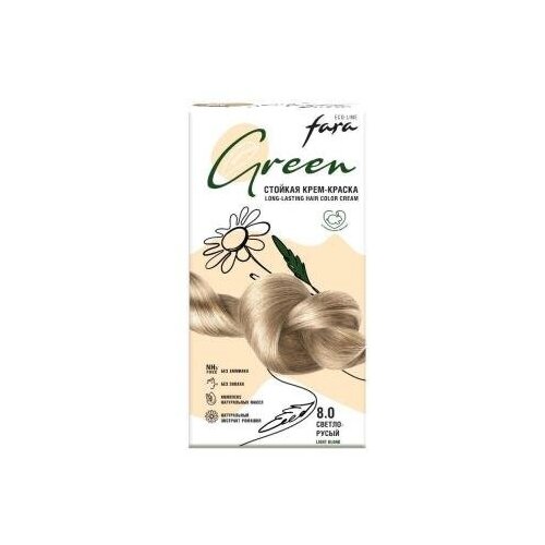 fara eco line green 8 0 светло русый 3уп Fara Краска для волос Eco Line Green, 8.0, Светло-русый, 90 мл