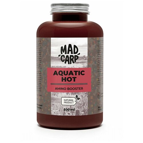 дип mad carp baits aquatic hot акватик и специи 150мл Амино бустер AQUATIC HOT (Акватик и Специи) 500 мл Mad Carp Baits / Ароматизатор Жидкое питание для рыбалки