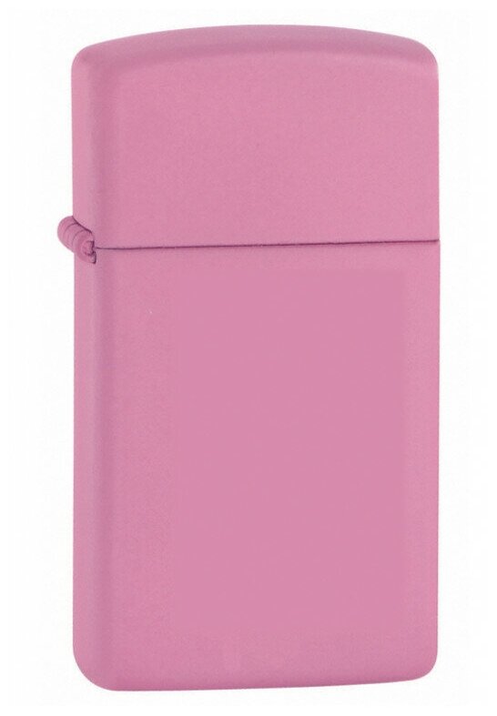 ZIPPO Slim® с покрытием Pink Matte, латунь/сталь, розовая, матовая, 29x10x60 мм - фотография № 1