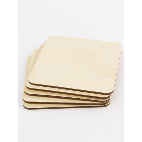 Набор основ для выжигания росписи по дереву поделок выпиливания фанера квадрат 5 шт 10 см 220₽