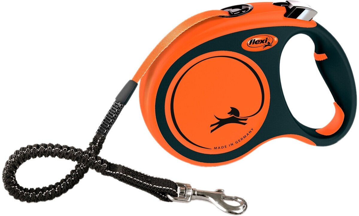 FLEXI XTREME TAPE ременной поводок рулетка для животных 5 м размер L черно-оранжевый (1 шт)