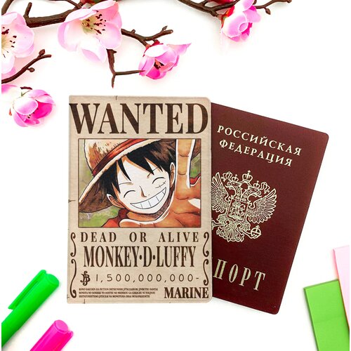 Обложка для паспорта Nezuko, оранжевый, серый