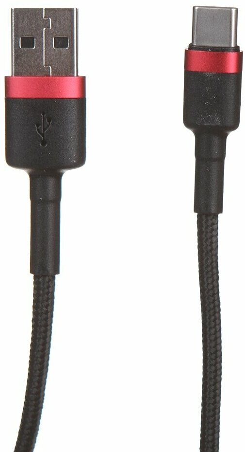 Аксессуар Baseus Cafule USB - USB Type-C 3A 1m Red-Black CATKLF-B91