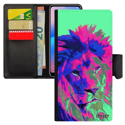 фото Чехол-книжка на смартфон p30 lite, "лев" зверь саванна utaupia