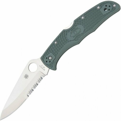 нож складной spyderco native 5 salt lc200n serrated blade green handle Нож складной Spyderco Endura, Part Serrated Blade, Green Handle
