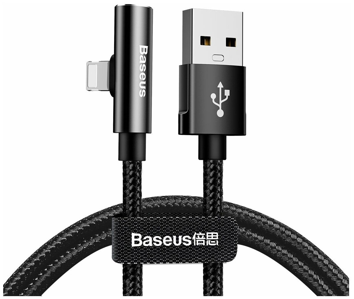 Кабель Baseus Rhythm Bent Connector Audio Cable 50см, Чёрный