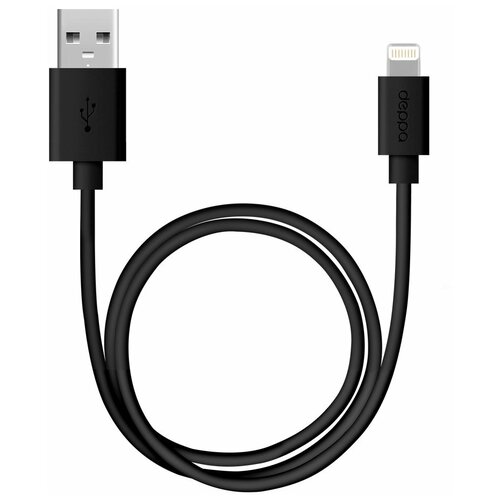 Кабель Deppa 72224, 2 м, черный кабель partner магнитный usb 2 0 apple iphone ipod ipad с разъемом 8pin 1 2м нейлон пр033505