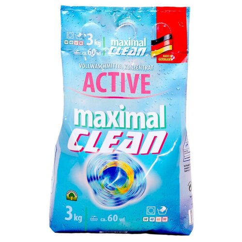 Стиральный порошок MAXIMAL CLEAN ACTIVE, универсальный, 3 кг