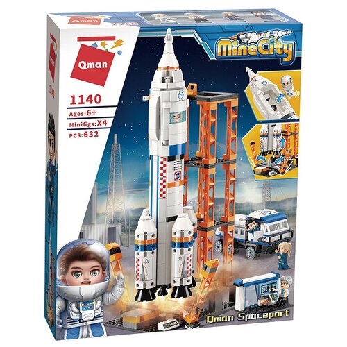 Конструктор Qman Mine City 1140 Космодром, 632 дет. конструктор lego city 3368 космодром 494 дет