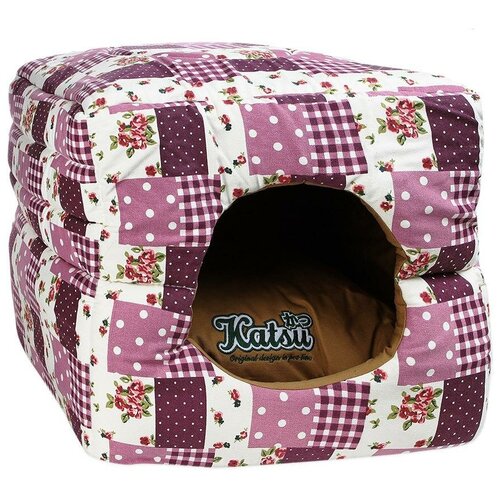 Домик для собак и кошек Katsu Patchwork S 30х30х16 см 30 см 30 см лиловый 16 см