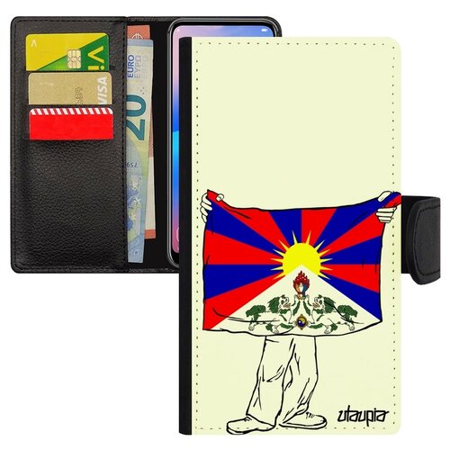 фото Чехол книжка для мобильного galaxy s7, "флаг тибета с руками" патриот туризм utaupia