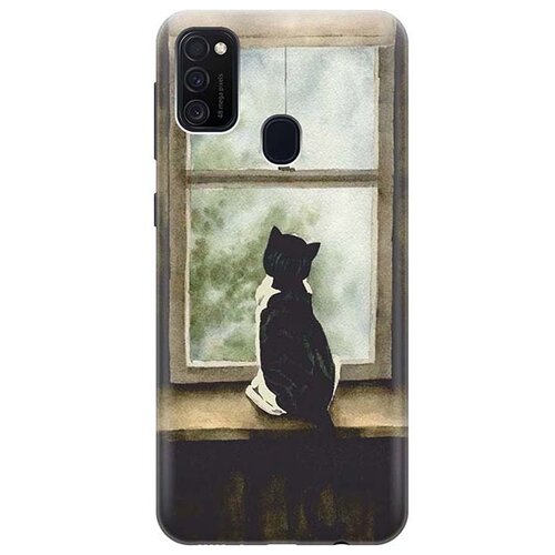 фото Чехол - накладка artcolor для samsung galaxy m21 / m30s с принтом "кот у окна" re:pa
