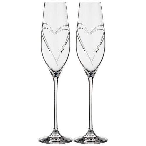 Набор бокалов для шампанского 681-118 из 2 штук love heart 220 мл