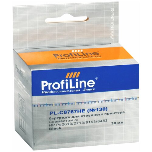 Картридж ProfiLine PL-C8767HE-Bk, 860 стр, черный картридж profiline pl c8767he 130 black для hp dj 5743 6943 6983 9803 photosmart 2613 2573 2575