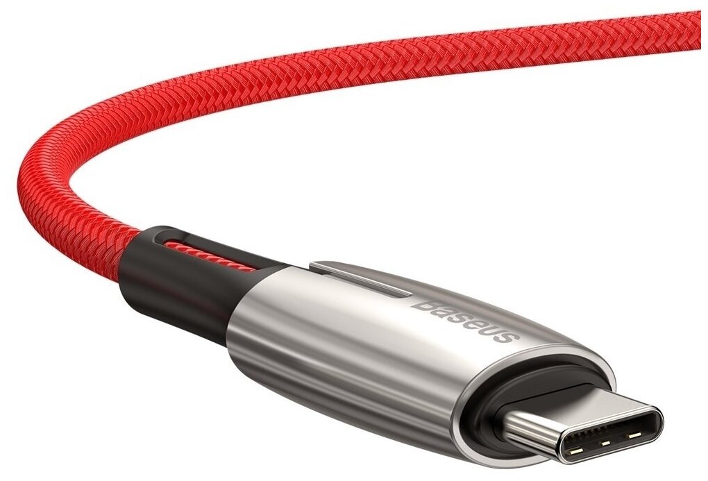  Baseus Water Drop-shaped Lamp Type-C to Type-C PD2.0 60W Flash Charge Data Cable 20V 3A 2m Red (CATSD-K09)