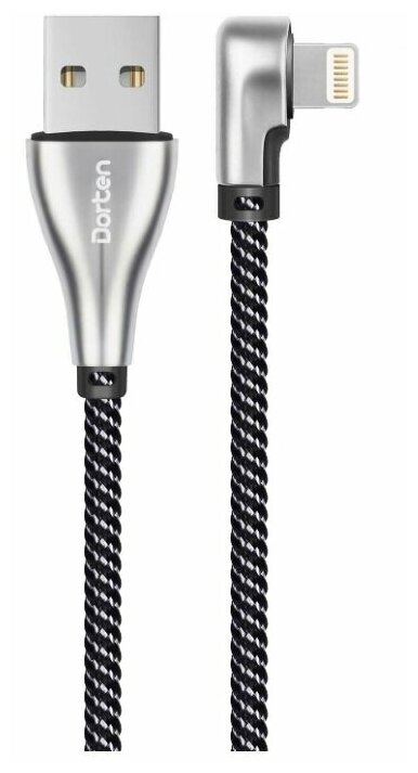 Кабель Dorten Lighting to USB cable: Angled Series 90° 1.2 meter (Silver/Cеребряный)