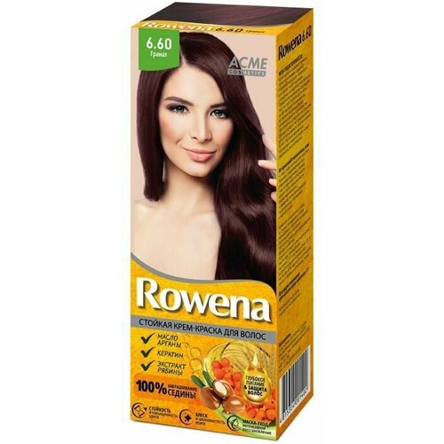 ROWENA Стойкая Крем - Краска для волос аммиачная, тон 6.60 Гранат