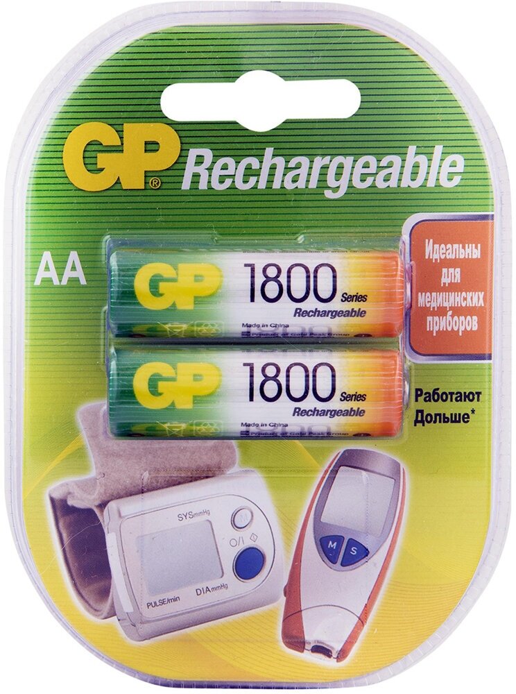 Аккумулятор GP 1800 mAh AA (R06)/2 блистер