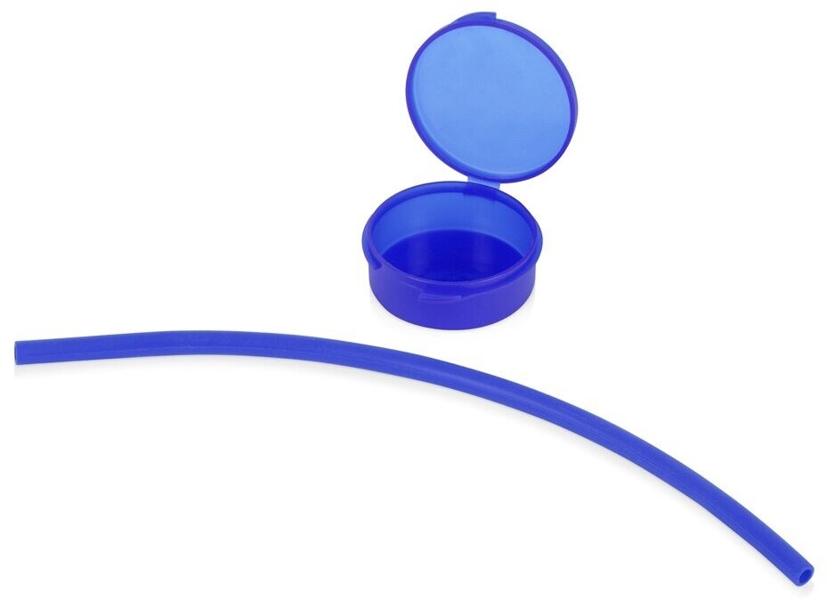Силиконовая трубочка Fresh в пластиковом кейсе, синий - фотография № 3