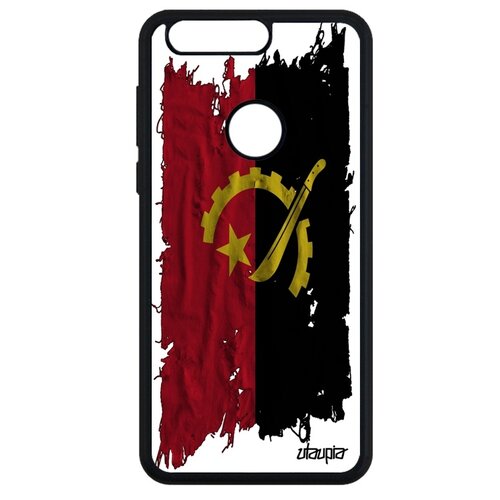 фото Чехол для телефона honor 8, "флаг анголы на ткани" патриот государственный utaupia