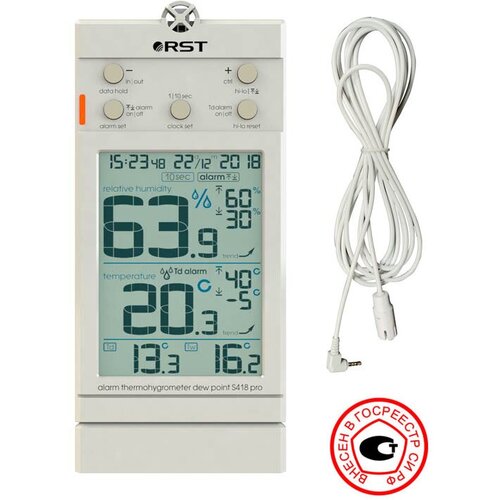 Термогигрометр S418 pro, внесен в Госреестр СИ РФ цифровой термогигрометр s418 pro rst 02418