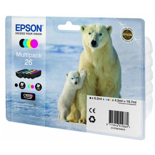 картридж epson c13t26704010 200 стр многоцветный Картридж Epson C13T26164010, 220 стр, многоцветный