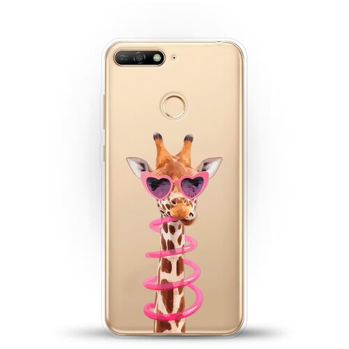 фото Силиконовый чехол жираф на huawei y6 prime (2018) andy & paul