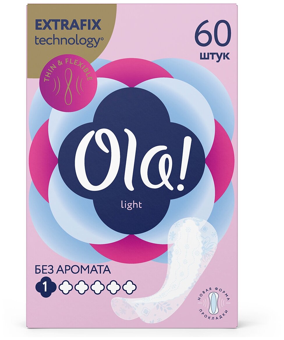 Прокладки ежедневные OLA LIGHT 60шт стринг-мультиформ