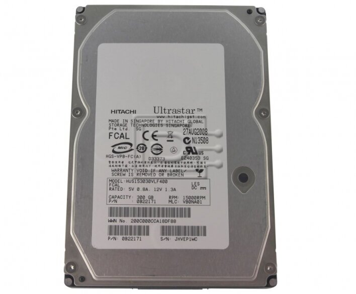 Жесткий диск HITACHI 300 Gb 15000 rpm Fibre Channel 3.5 HDD [HUS153030VLF400]