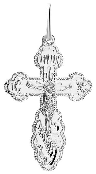 Крестик Яхонт, серебро, 925 проба