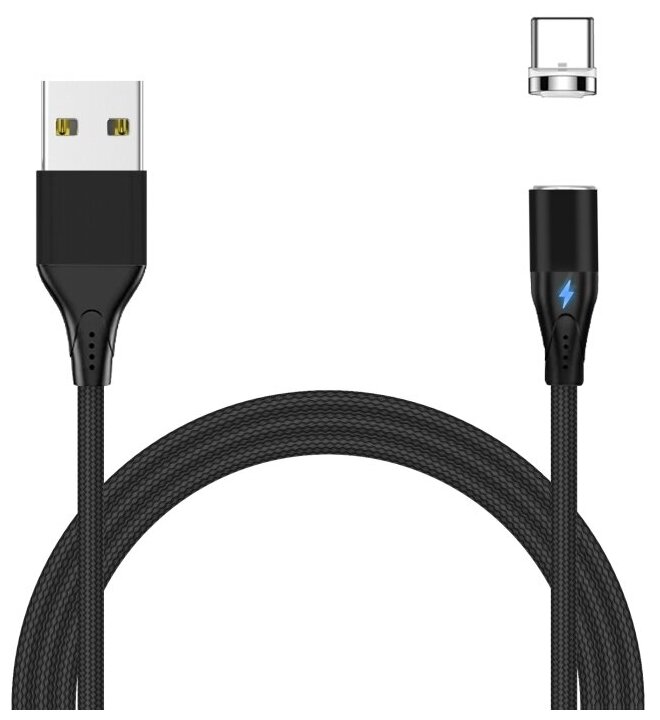 Кабель USB Type-C (m) - USB(m) Jet.A, 1м, тканевая оплетка, черный (JA-DC38)