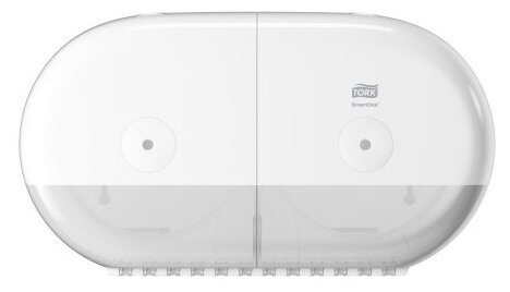 Диспенсер для туалетной бумаги TORK SmartOne T9 двойной для туалетной бумаги в мини-рулонах 682000 / 682008, белый, овальная форма