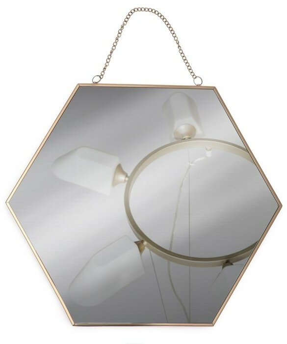 Queen fair Зеркало настенное «Изящная геометрия», зеркальная поверхность 25 × 28 см, цвет золотистый