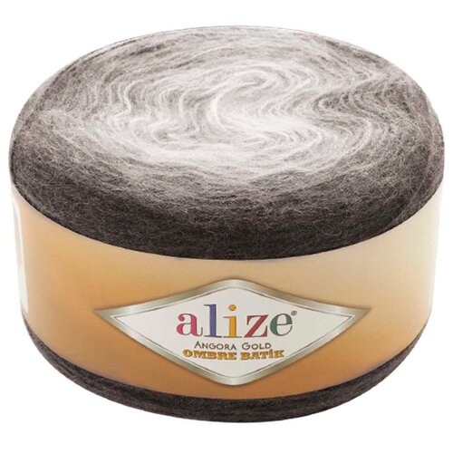 Пряжа Alize Angora Gold Ombre Batik, 20 % шерсть, 80 % акрил, 100 г, 825 м, 4 шт., 7267 серый 825 м