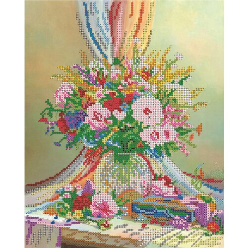 вышивка бисером вдохновение цветочный микс 19x38 см Вышивка бисером картины Вдохновение 24*30см