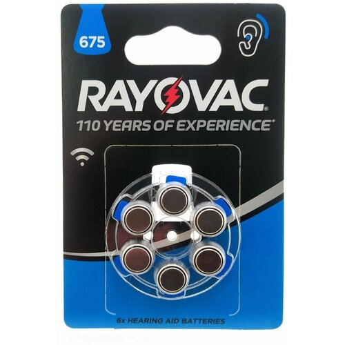 Батарейки (30шт) для слуховых аппаратов RAYOVAC 675 (PR44) 1.45В