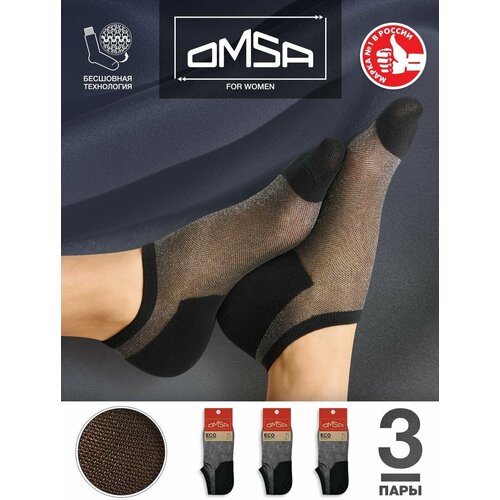 фото Женские носки omsa укороченные, размер 39-41 (25-27), черный