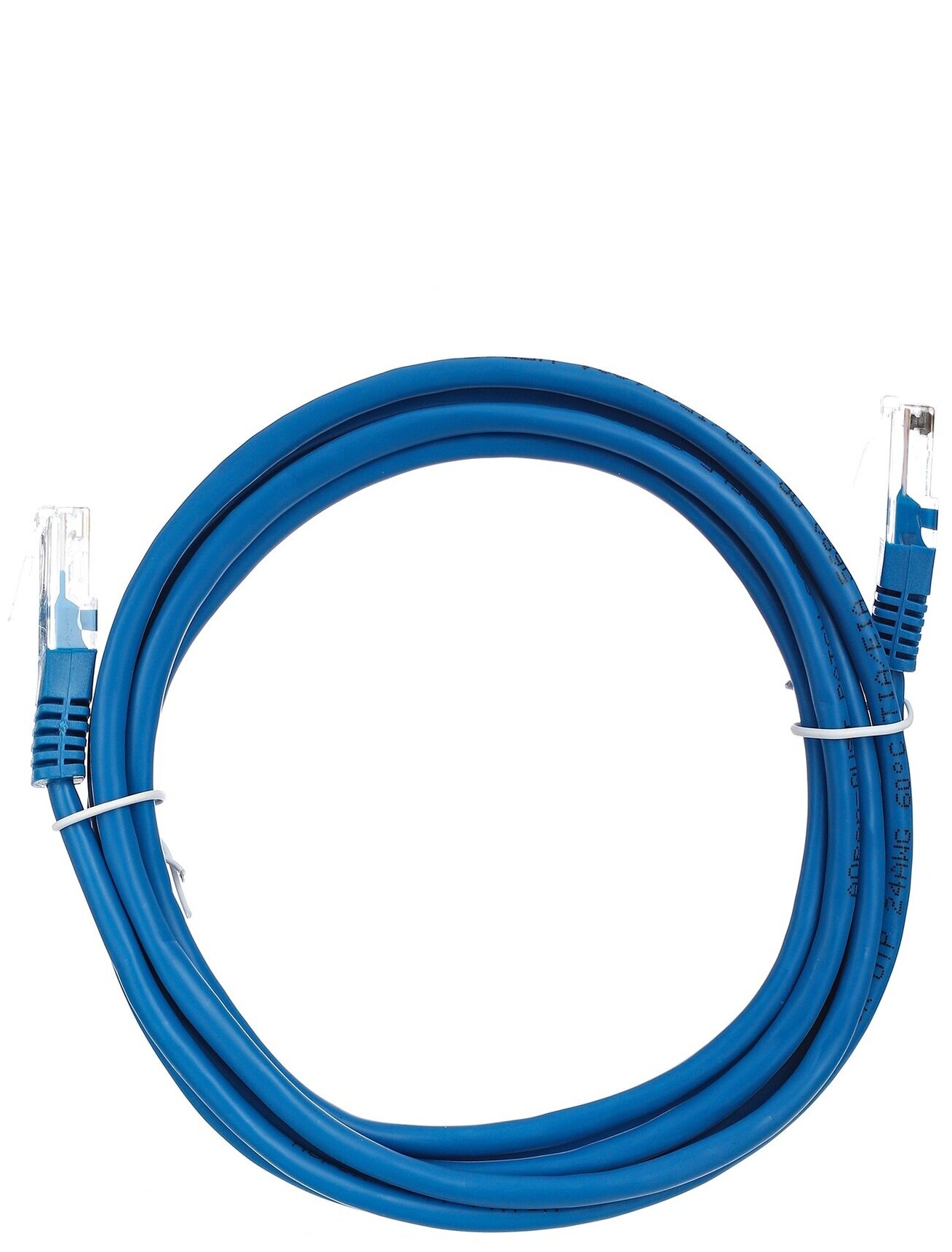 Патч-корд UTP кат.5e, 2м, RJ45-RJ45, синий, Aopen (ANP511_2M_B) - фото №1