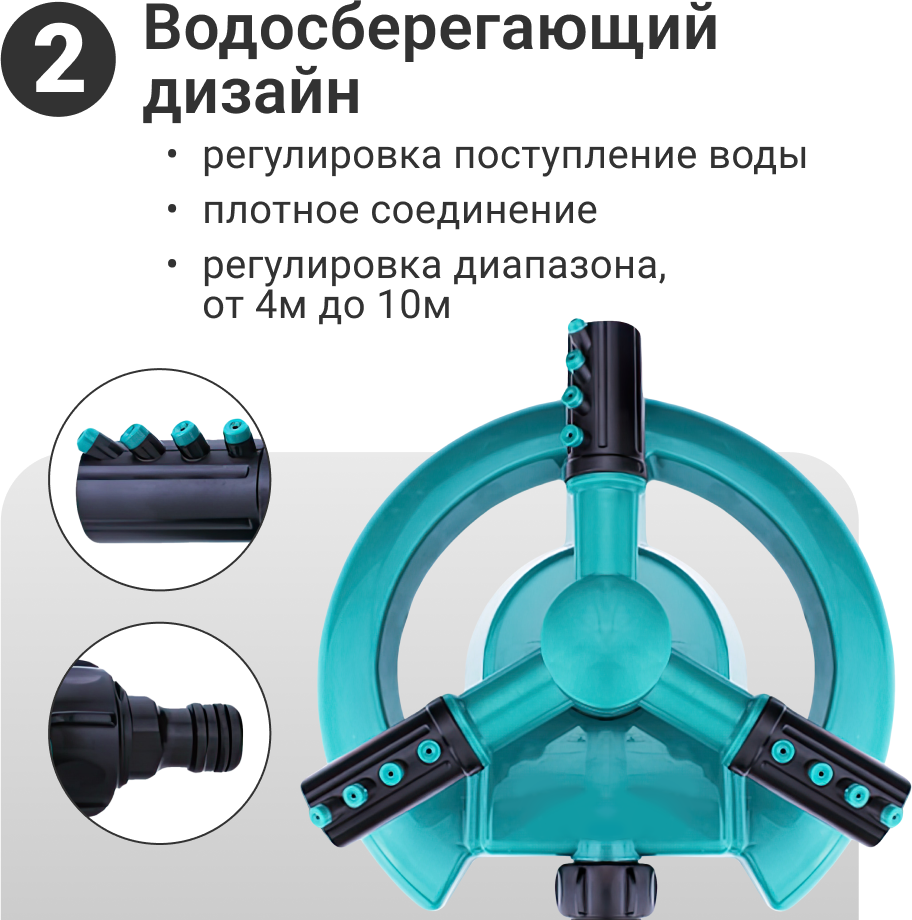 Вращающийся разбрызгиватель, садовый опрыскиватель Homium Gargen, D21см, H8см