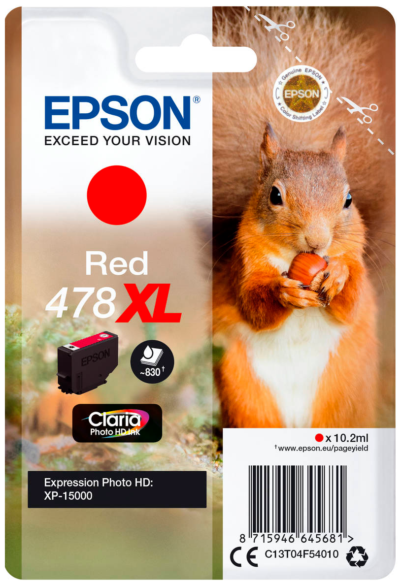 картриджи Epson 478XL Red C13T04F54020 для XP-15000 .