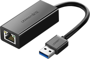 Переходник UGREEN CR111 (20256) USB-A 3.0 to RJ45 (F), Gigabit Ethernet, пластиковый с проводом, Black