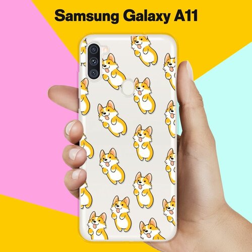 Силиконовый чехол Узор из корги на Samsung Galaxy A11 силиконовый чехол узор из котов на samsung galaxy a11