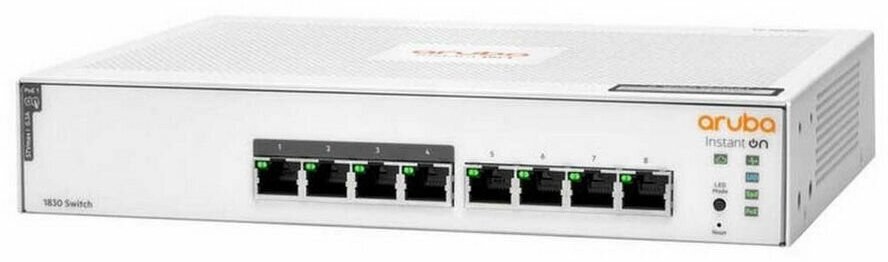 JL811A HPE Коммутатор Aruba Instant On 1830 8G Web-managed 4p Class4 PoE 65W fanless Switch