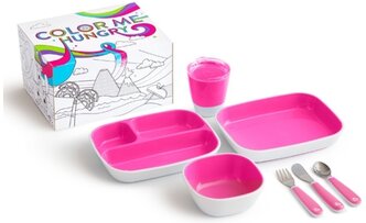 Комплект посуды Munchkin Me Hungry Splash, pink